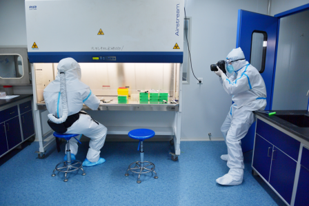 3月2日,黄冈市疾控中心,辜鹏博在距离病毒最近的地方,记录湖南医疗队员进行核酸检测的全过程 3月2日,黄冈市疾控中心,辜鹏博在距离病毒最近的地方,记录湖南医疗队员进行核酸检测的全过程