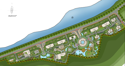 随州环湖湾养老院规划设计：总平图一
